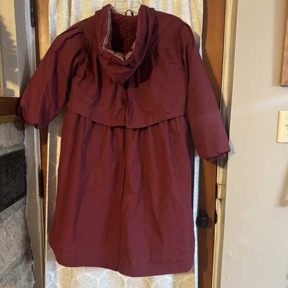 Rothschild Burgundy Hooded Long Puffer Coat Bows Velvet Girls (16)/Women's XS–S - Picture 7 of 9